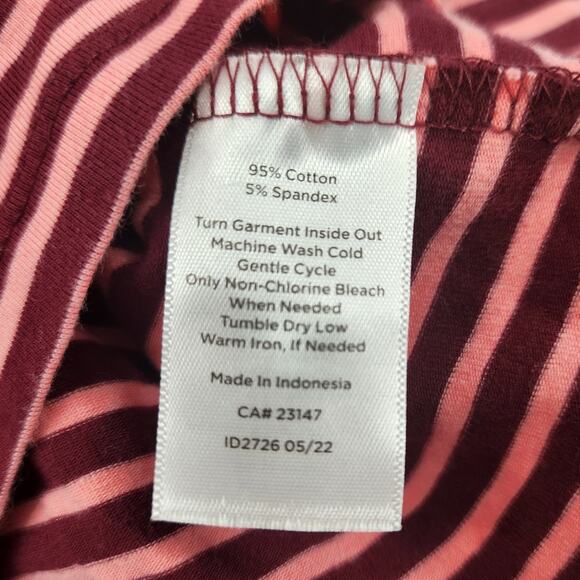 TALBOTS Mock Neck Long Sleeve Striped Top Womens Petite Size Medium M P - Picture 4 of 4